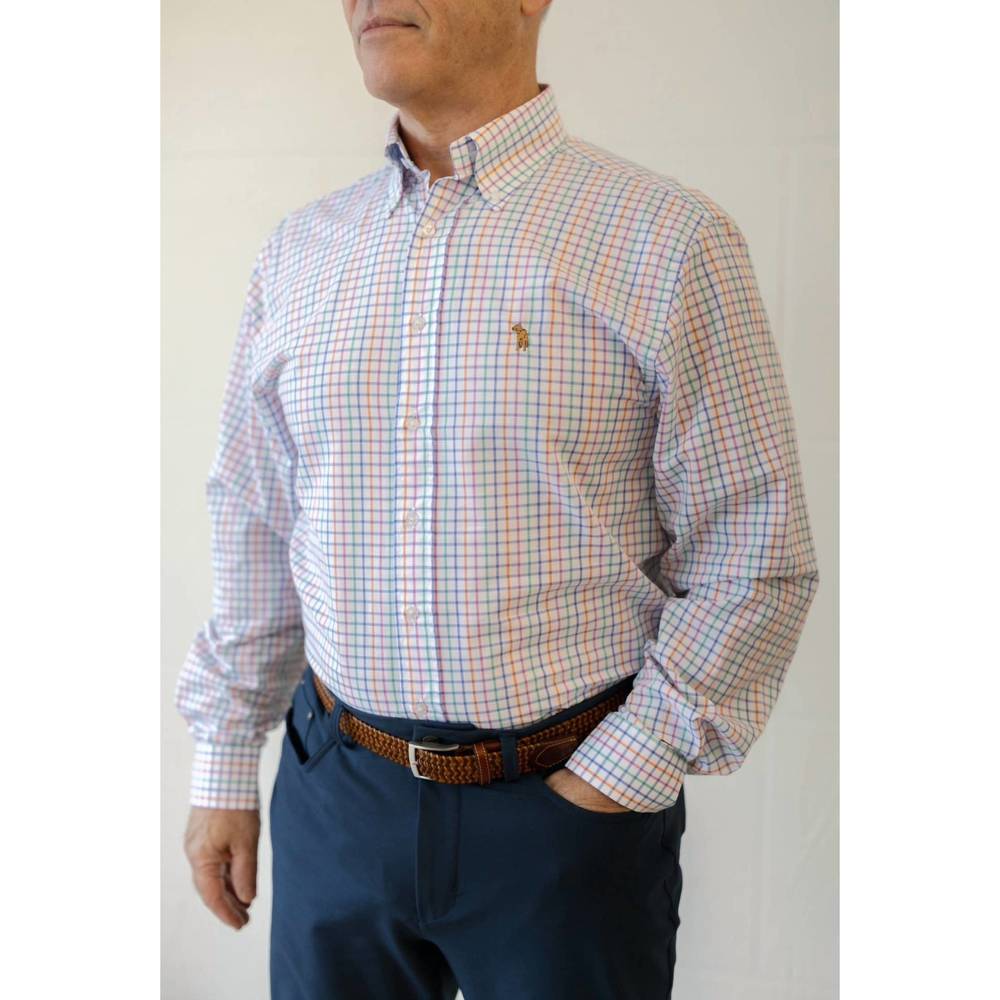 NEW SOUTHERN CASANOVA beach ball check button down in multi